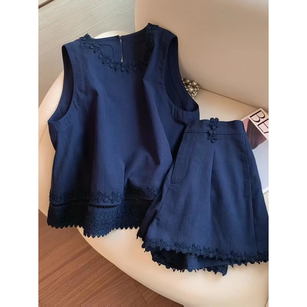 老钱风松弛感女装贵气K高级感时尚花边无袖背心上衣女夏季新款休