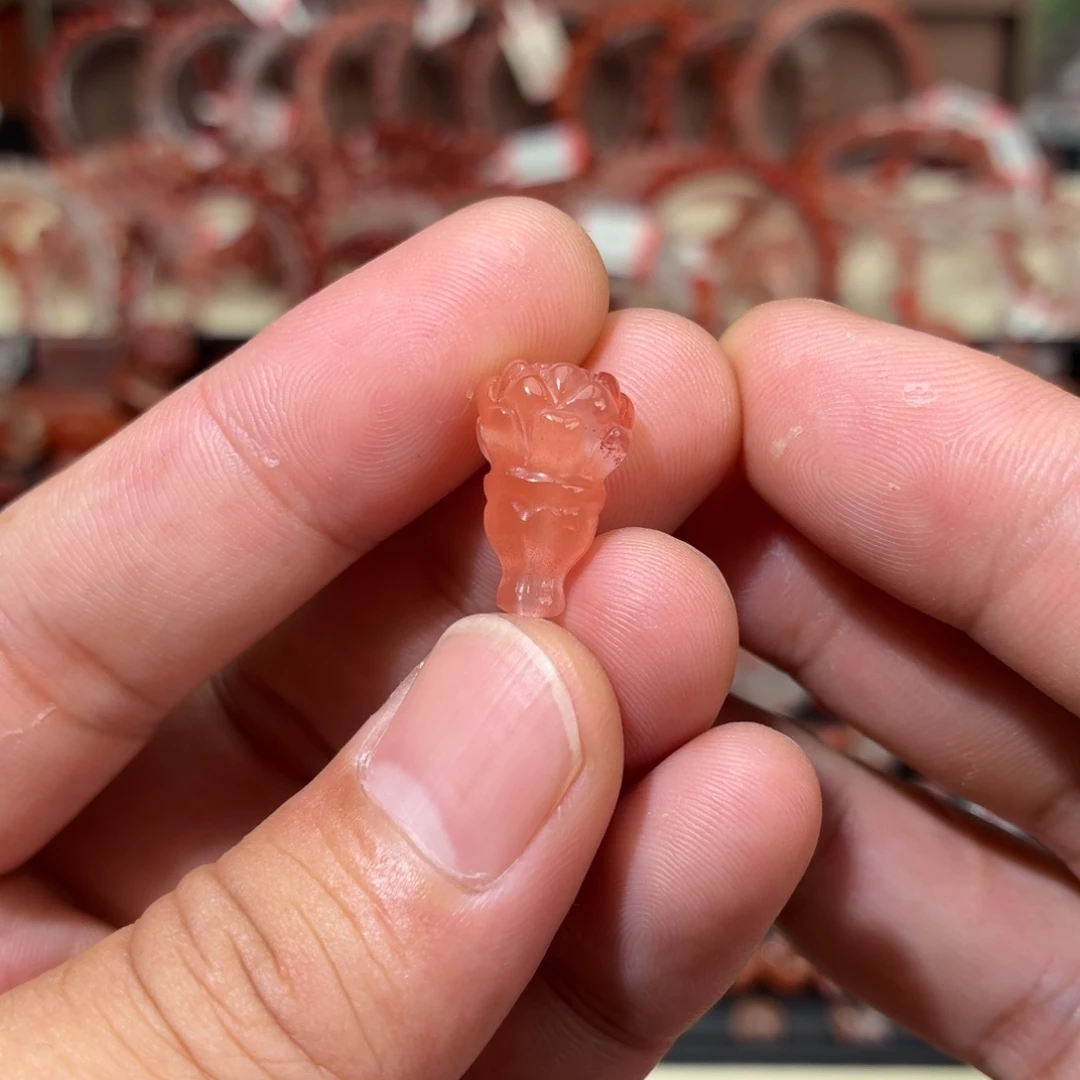 南红玛瑙未镶嵌颈饰莲花三通11+