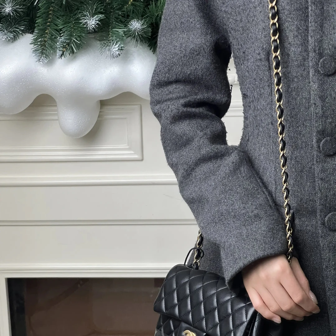 99新 Chanel/香奈儿 cf大mini黑金单肩包/甄选