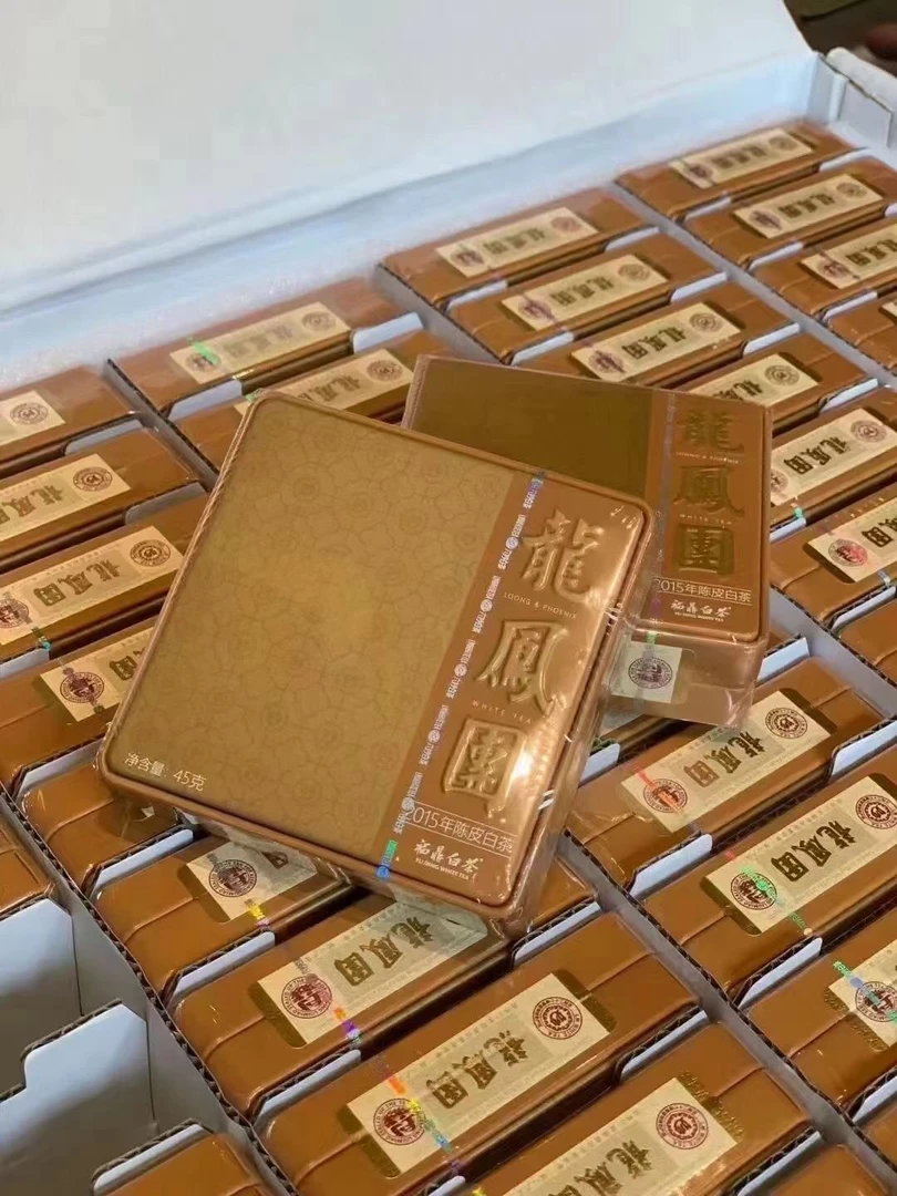 【龙凤团·陈皮白茶】2015年陈皮/白茶寿眉 口口是精华 45克铁盒