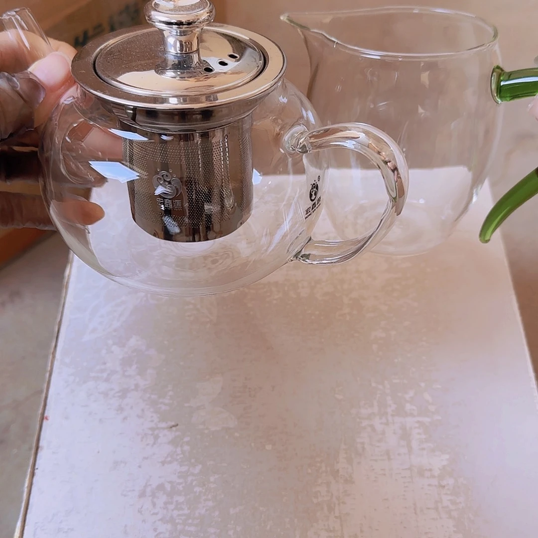 高硼硅玻璃茶水分离款瑕疵H058钢+玲珑绿 A07