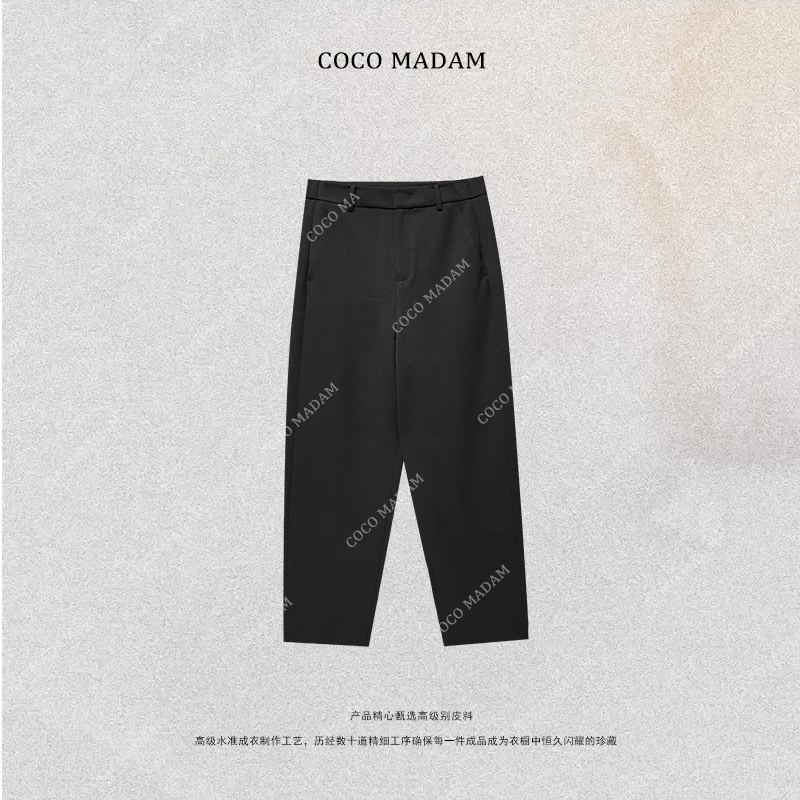 NIUNIU ·T-890 秋冬直筒裤高腰显瘦窄版休闲羊毛九分裤