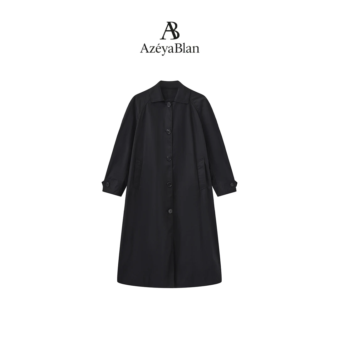 AzeyaBlan 【香槲街头】优雅百搭长款风衣 9721