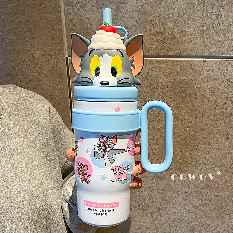 猫和老鼠保温杯大容量高颜值水杯带茶隔巨无霸冰霸杯情侣生日礼物
