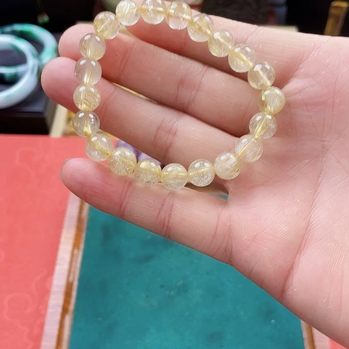 水晶手链银S925镶嵌发晶手链
