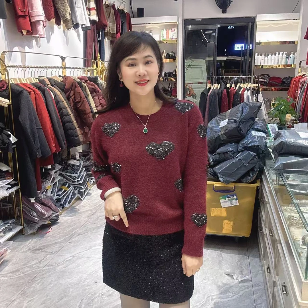 （清）4-5859心形毛线衣长57公分（No退换）