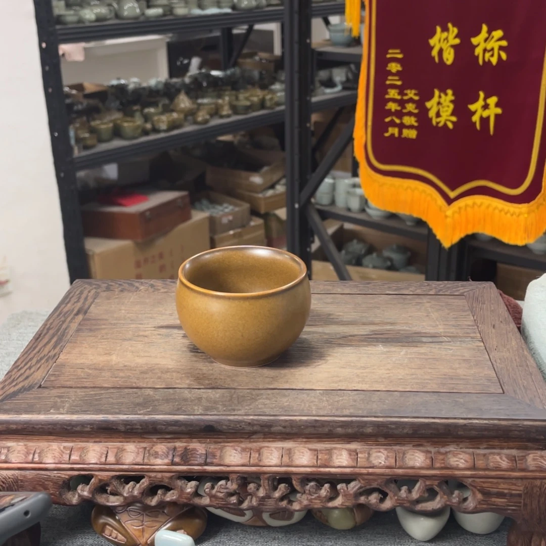 瓷片金沙釉缸杯。。。。