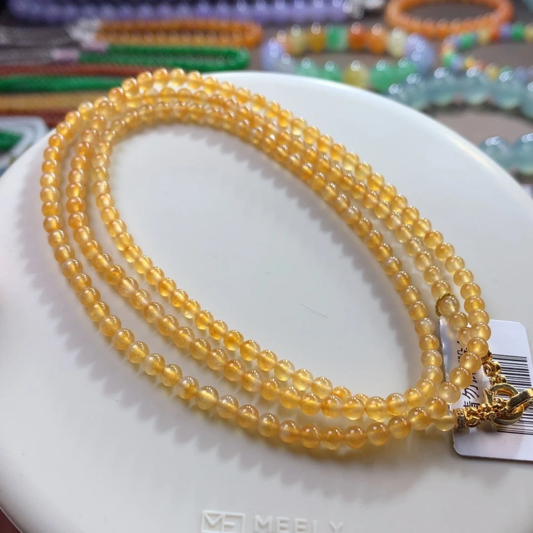 未镶嵌手链翡翠亮色系冰种金灿灿冰黄小米项链 卡3.3