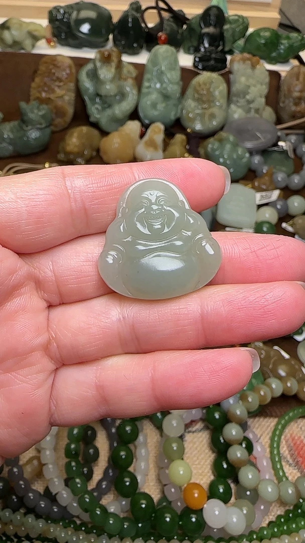 和田玉大肚佛吊坠