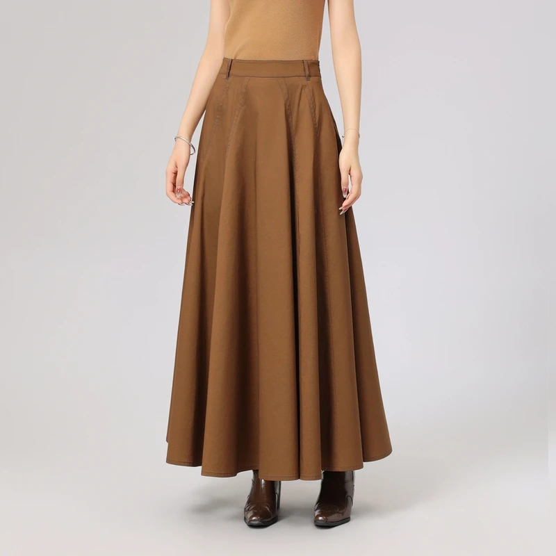 AMASS/阿玛施25春夏新款简约气质中长款A字半裙复古百搭520017