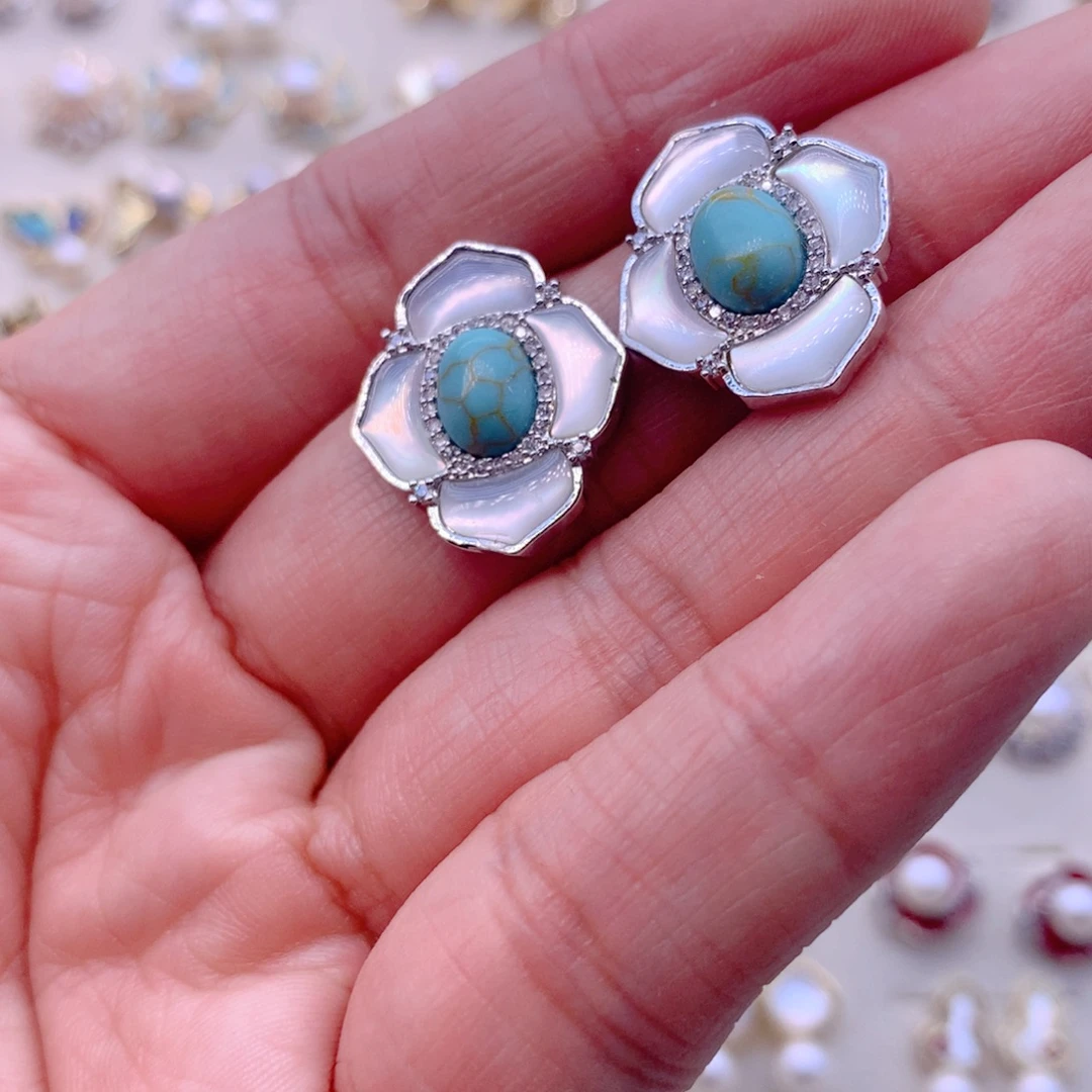 合金淡水珍珠耳饰