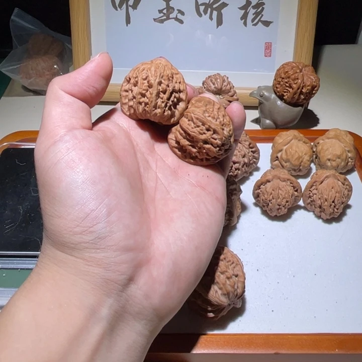 文玩核桃把件38全品角白