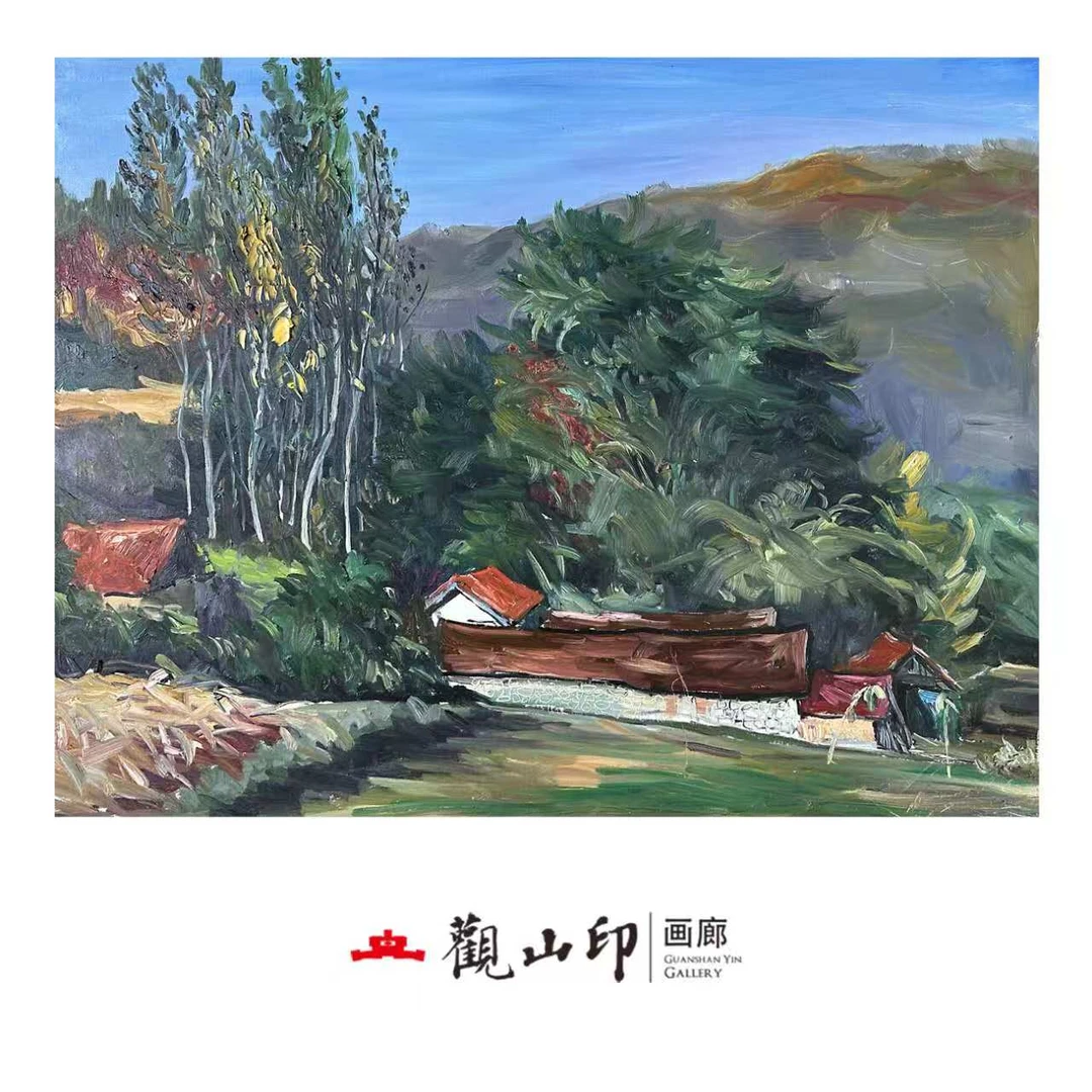 WZH原创手绘风景油画79.2x100cm丛林作品1233