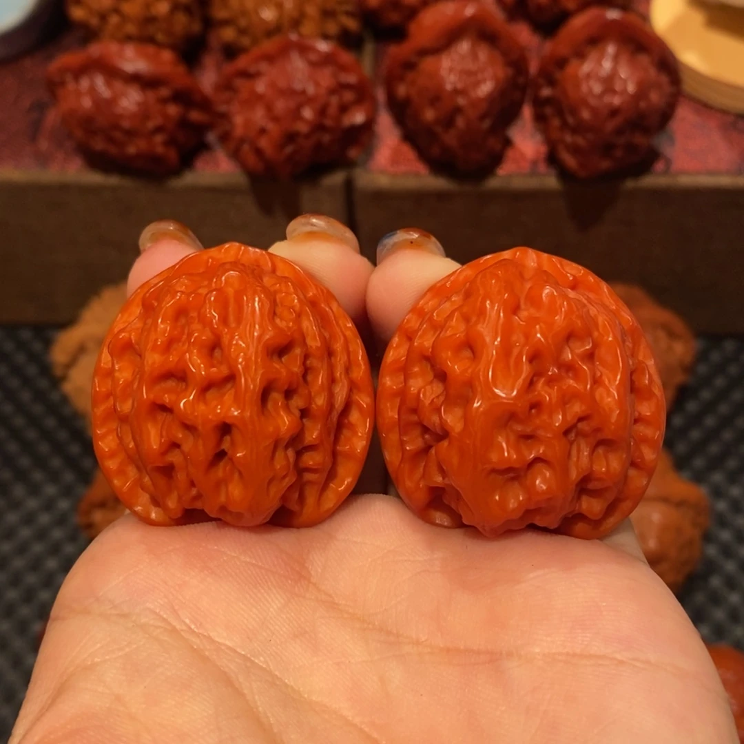 吊坠文玩核桃34玉化苹果，0631