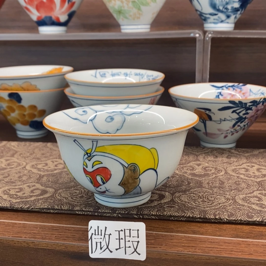 釉下彩老陶泥手工绘制