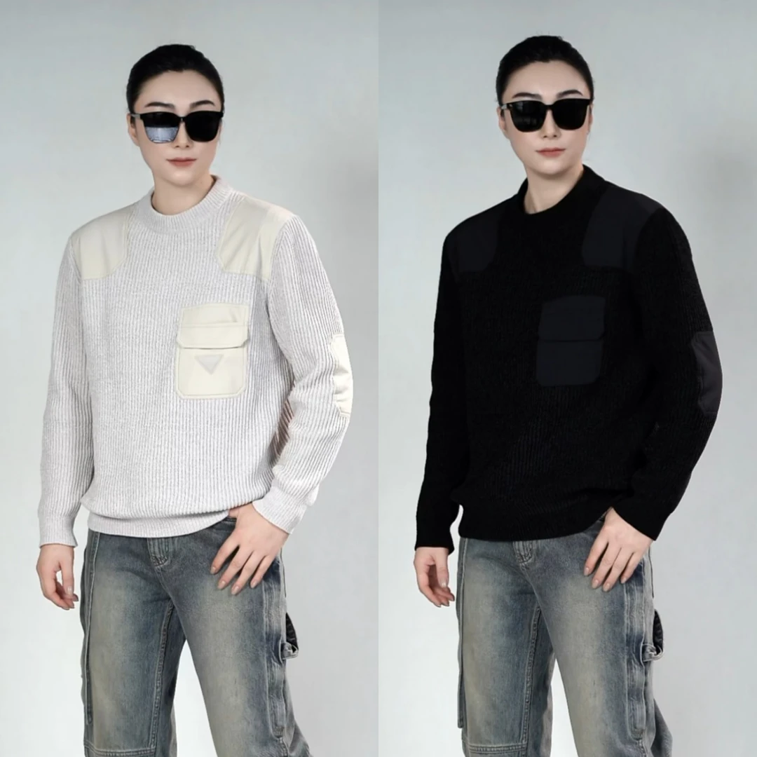 缇瑞男士时尚针织毛衫251137/251139秋季新款男装轻奢拼接毛衫