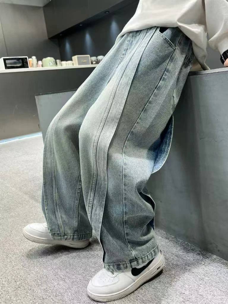 506039 韩版男女童新款时尚儿童洋气百搭休闲牛仔裤