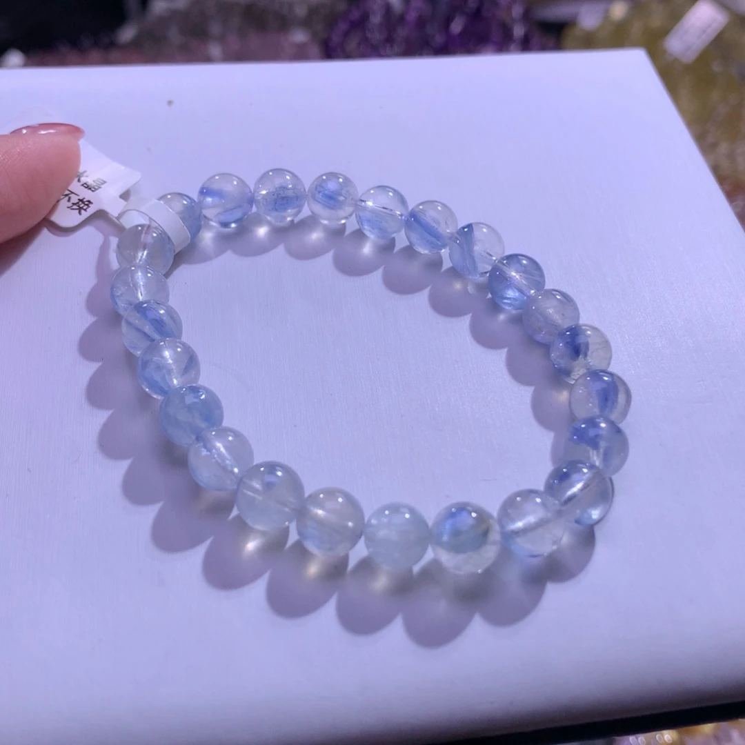 手串银S925镶嵌水晶蓝晶石