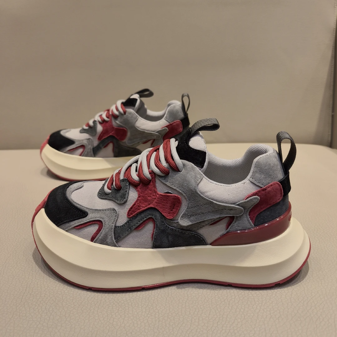 男士秋季新款时尚百搭个性拼色轻便潮流厚底舒适轻奢耐磨休闲男鞋