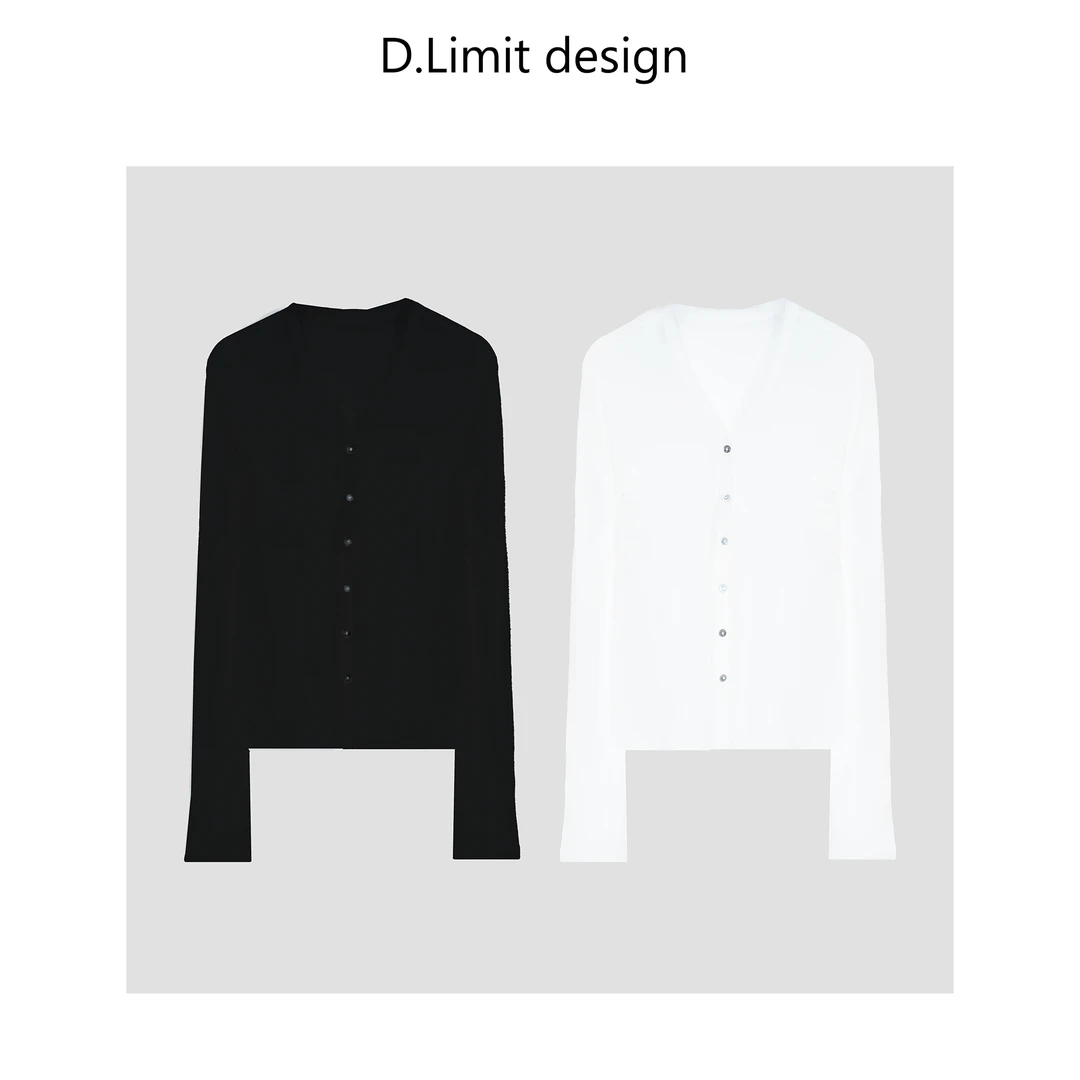 【D.Limit design】V领六粒扣轻薄百搭防晒开衫DLQBK8866