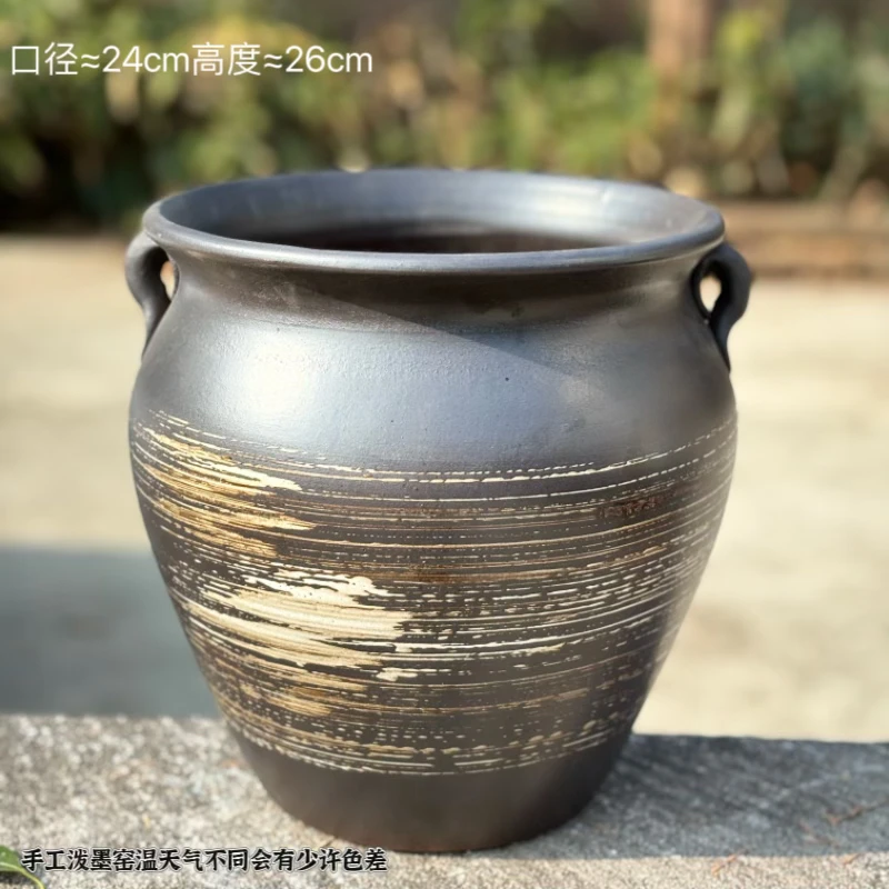 复古大号耳朵透气陶瓷花盆多肉绿植大口径大白盆九尾狐专用花盆