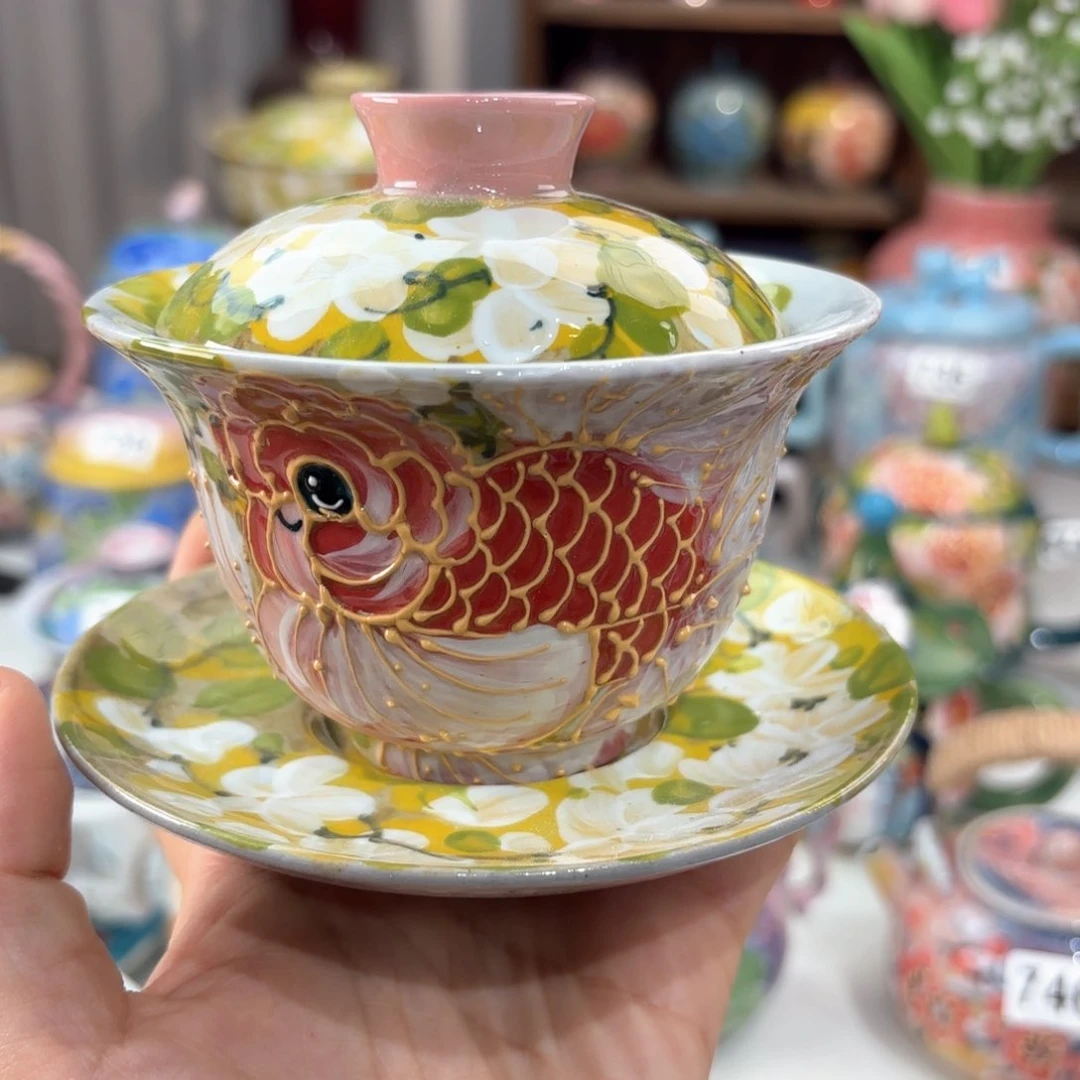 景德镇手绘高温釉下彩陶瓷茶具