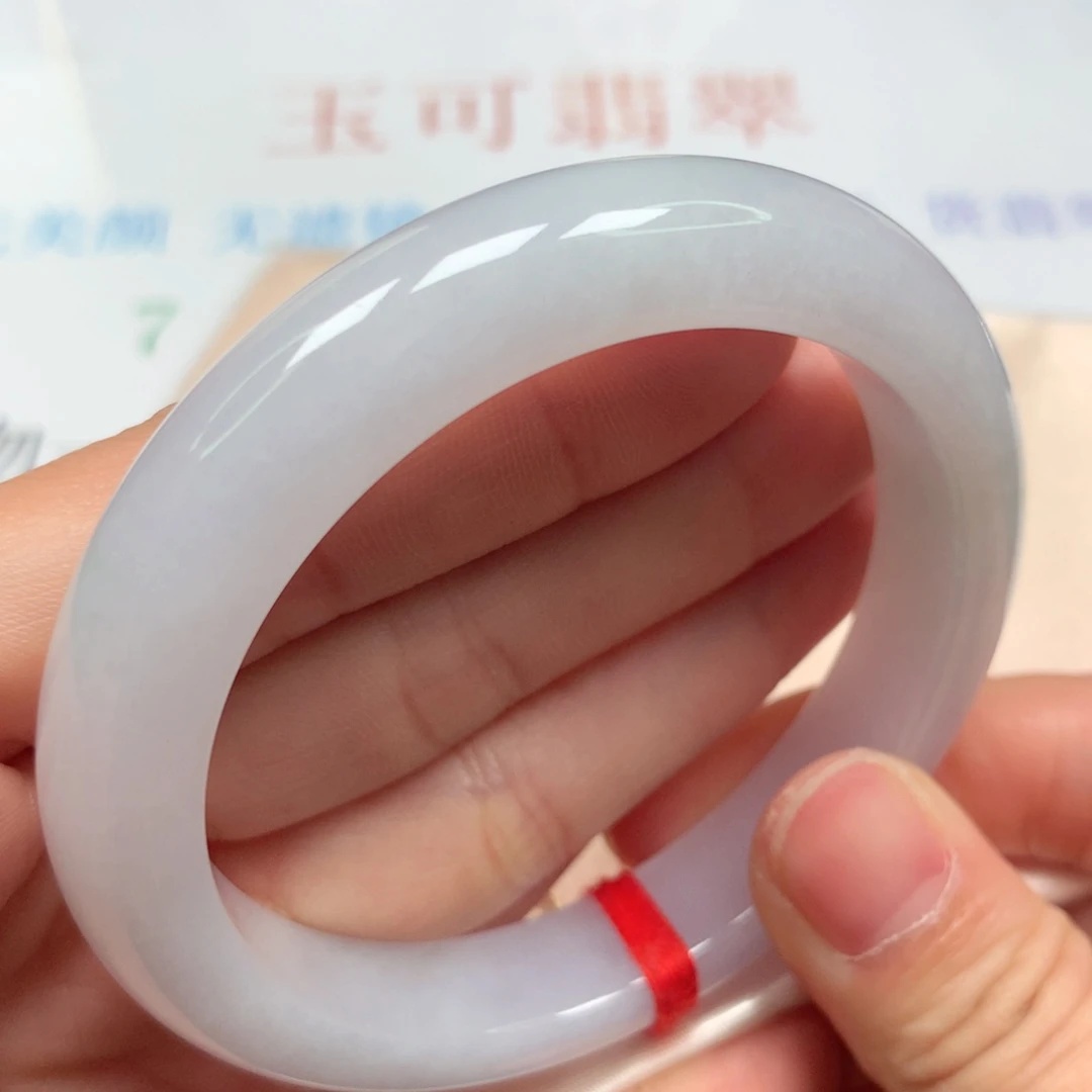 翡翠未镶嵌手镯冰润白月光5758