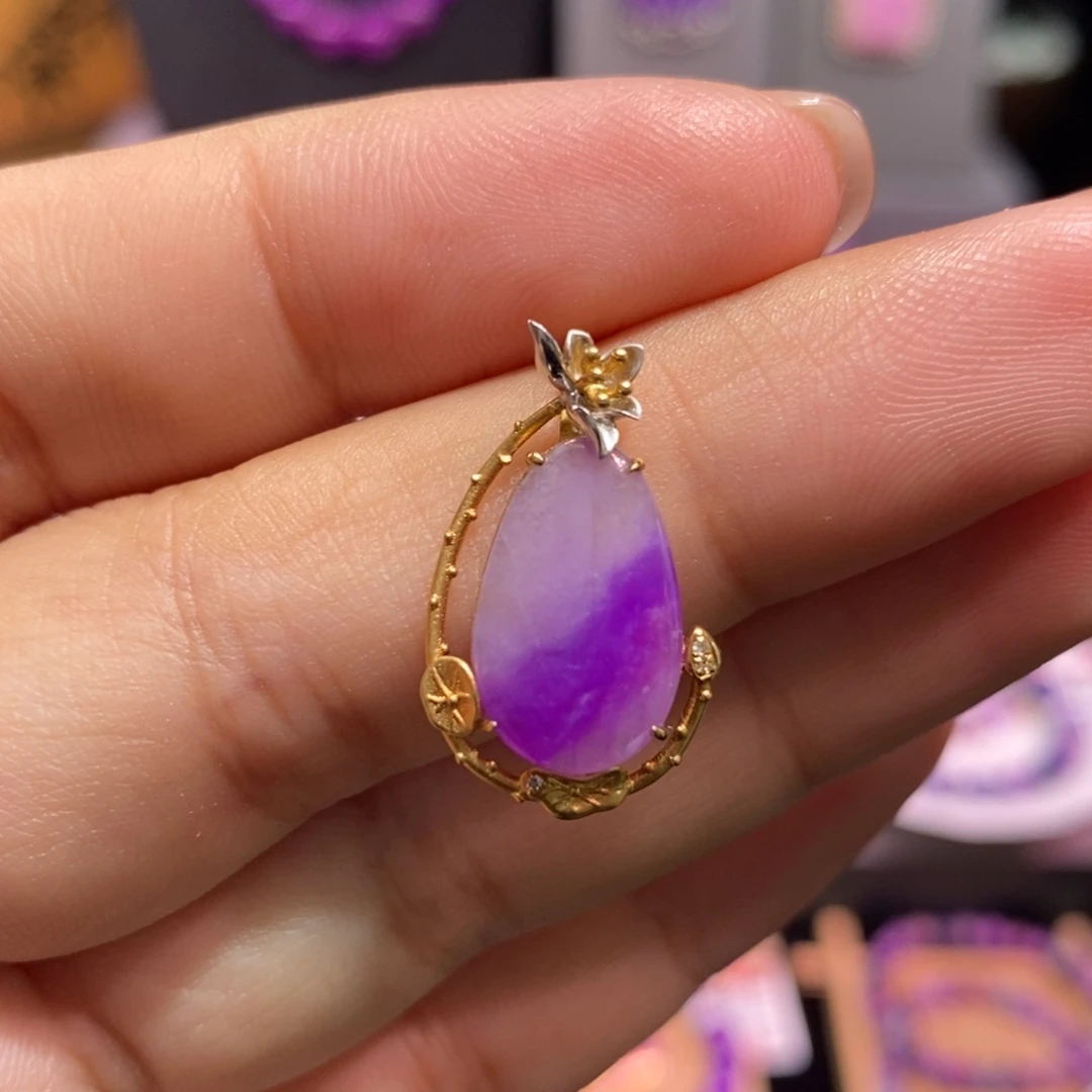 苏纪石（舒俱来）18K金镶嵌吊坠(不含链)