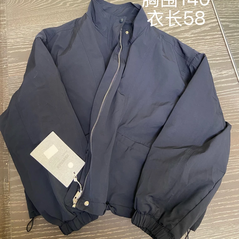 高端2025秋冬新款欧货宽松立领长袖抽绳百搭工装风外套棉衣