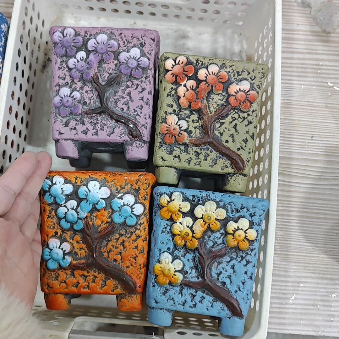 红陶吸水透气的白陶花盆凑满12发货