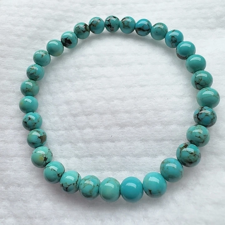 尺寸：6➕绿网花纹圆珠手串