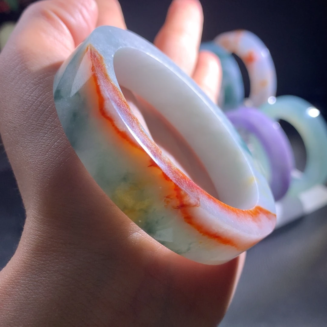 定制翡翠未镶嵌手镯特色镯54-55