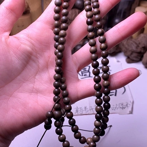 檀香木手串/手链檀香阴沉0.6/108多圈顺纹