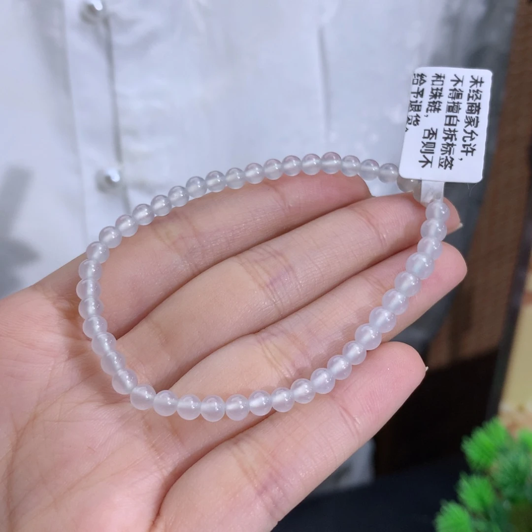 未镶嵌手串翡翠卡3.8-4.8冰种白月光