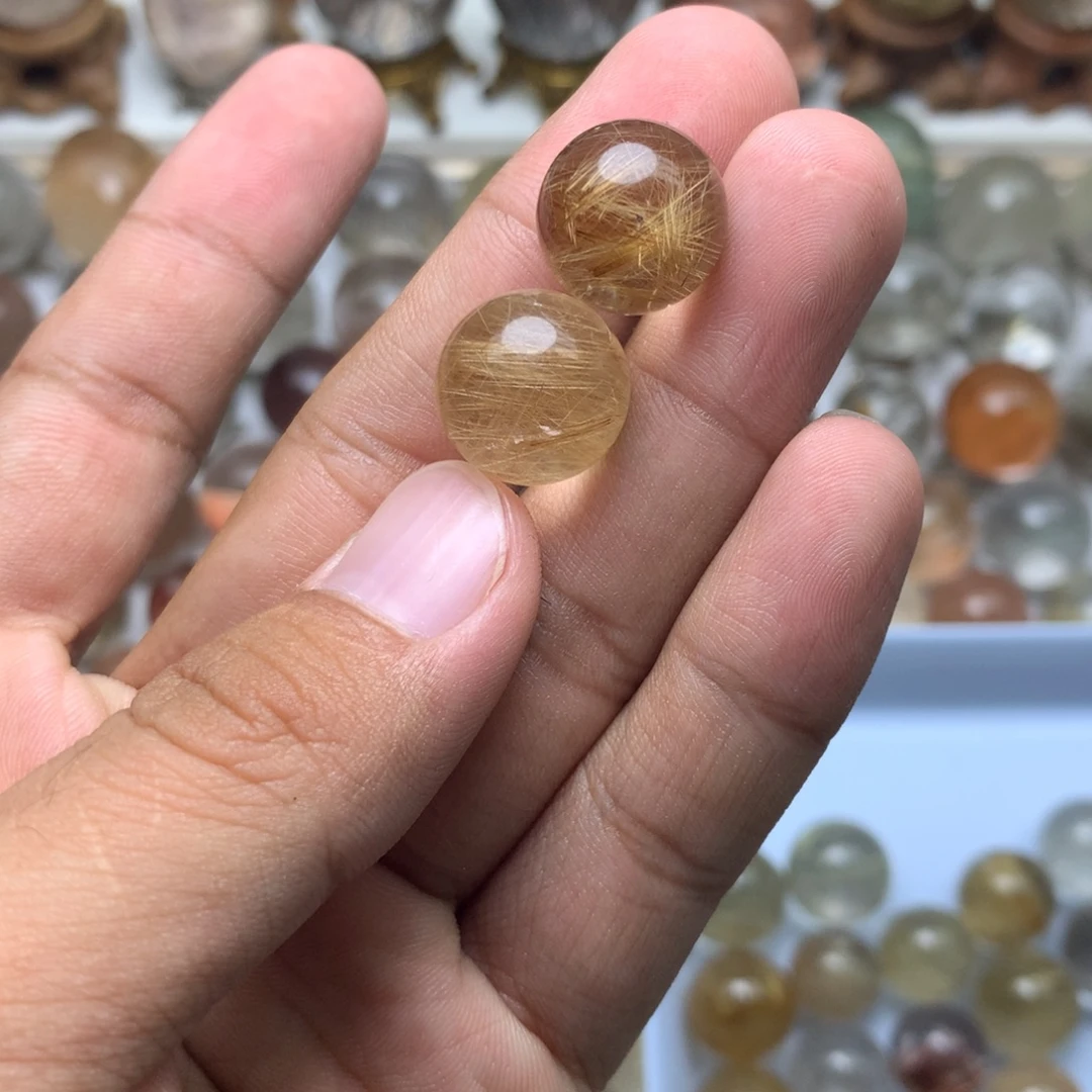 N***y未镶嵌珠宝半成品水晶金发晶球