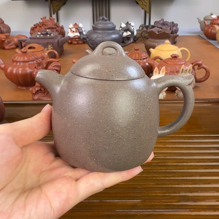 茶壶紫砂青灰段泥全手秦权220毫升