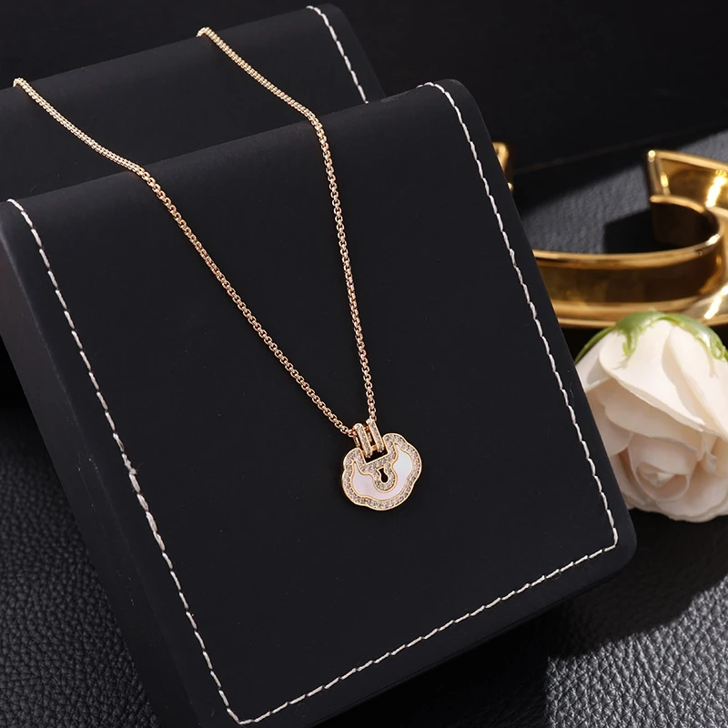 铜合金项链 《货号9770》新中式如意锁项链