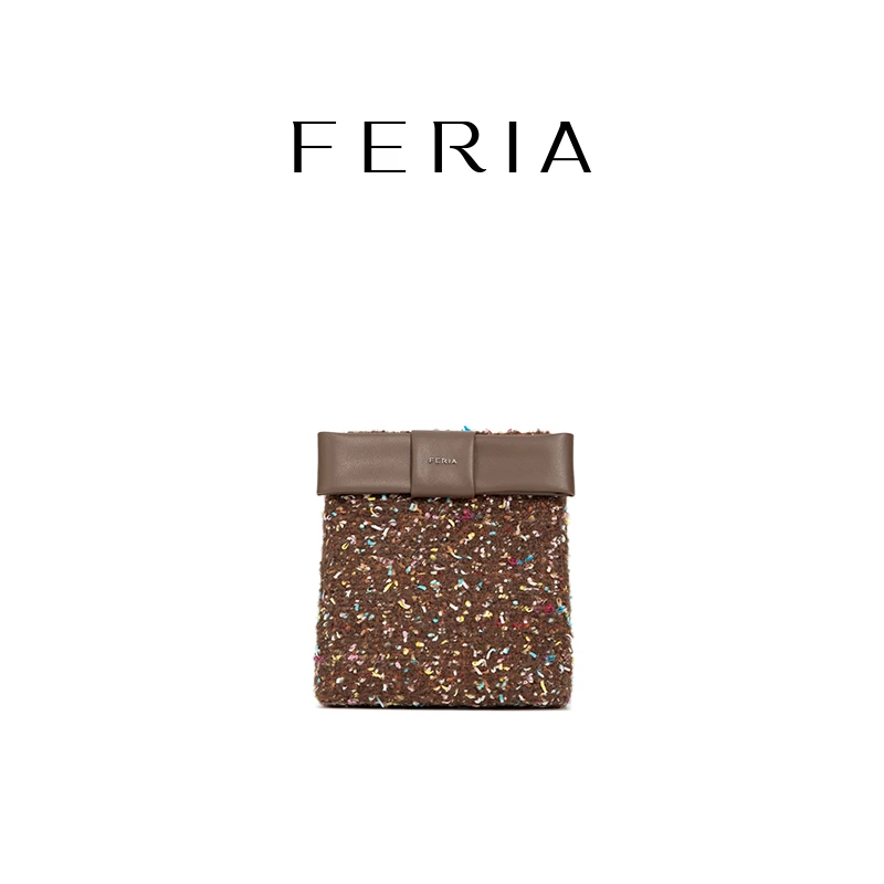 FERIA【焦糖彩豆小方包】FE508B783韩国小众品牌简约包包LL