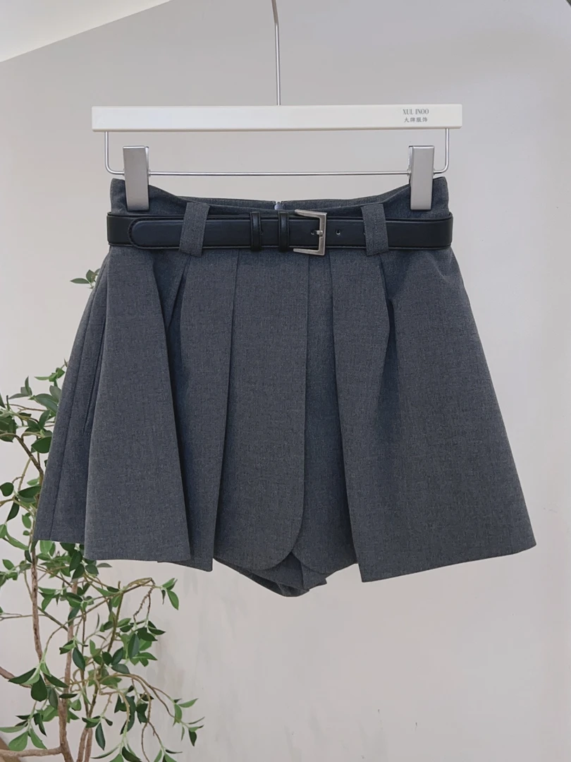 琳心丨早秋新款黑色设计感时尚百搭学院风高腰半身裙 2222