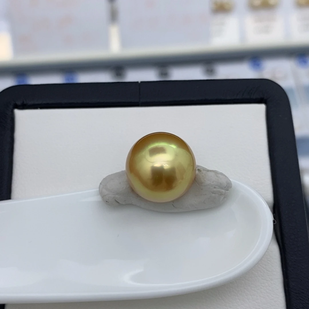 海水珍珠极光浓茶金未镶嵌12.9
