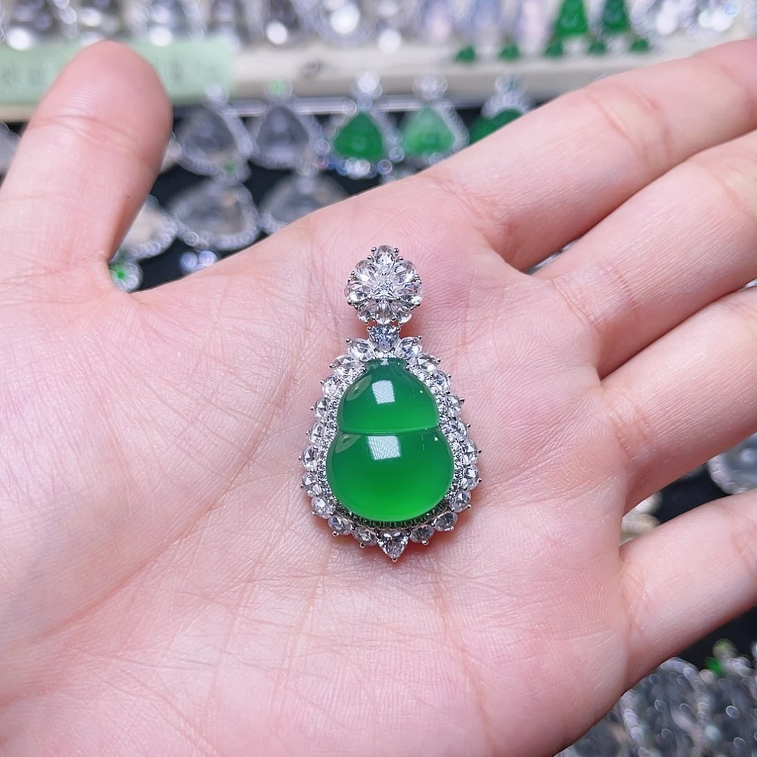 玛瑙/玉髓颈饰银S925镶嵌