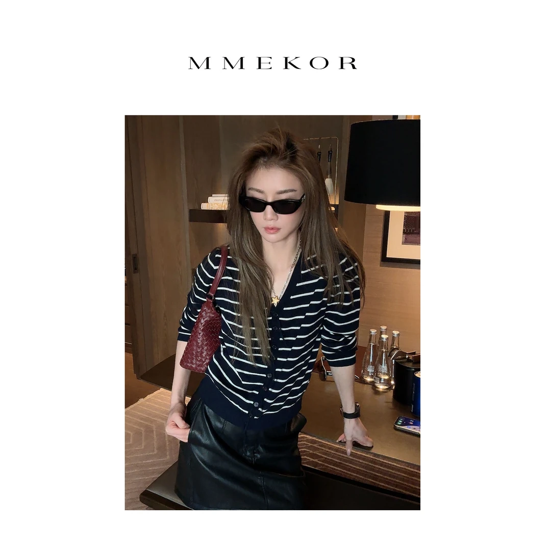 MMEKOR“高雅女士”针织衫 2025新款秋款静奢老钱风气质上衣 30150