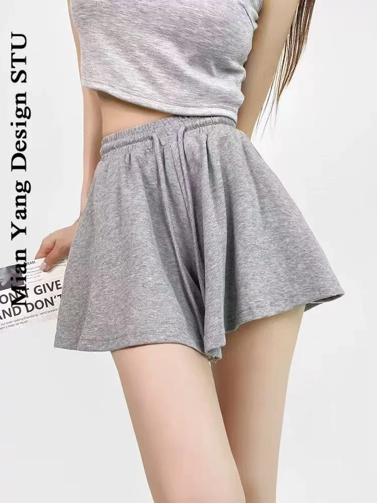 A30-3灰色“纯色”松紧腰短裤