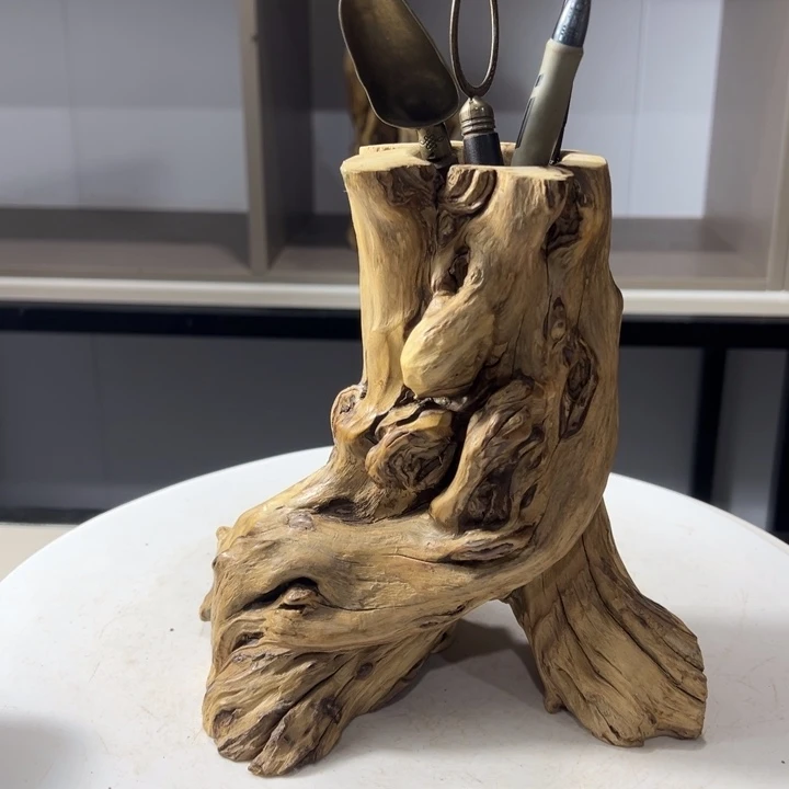 木石榴木榴疤茶桶笔筒