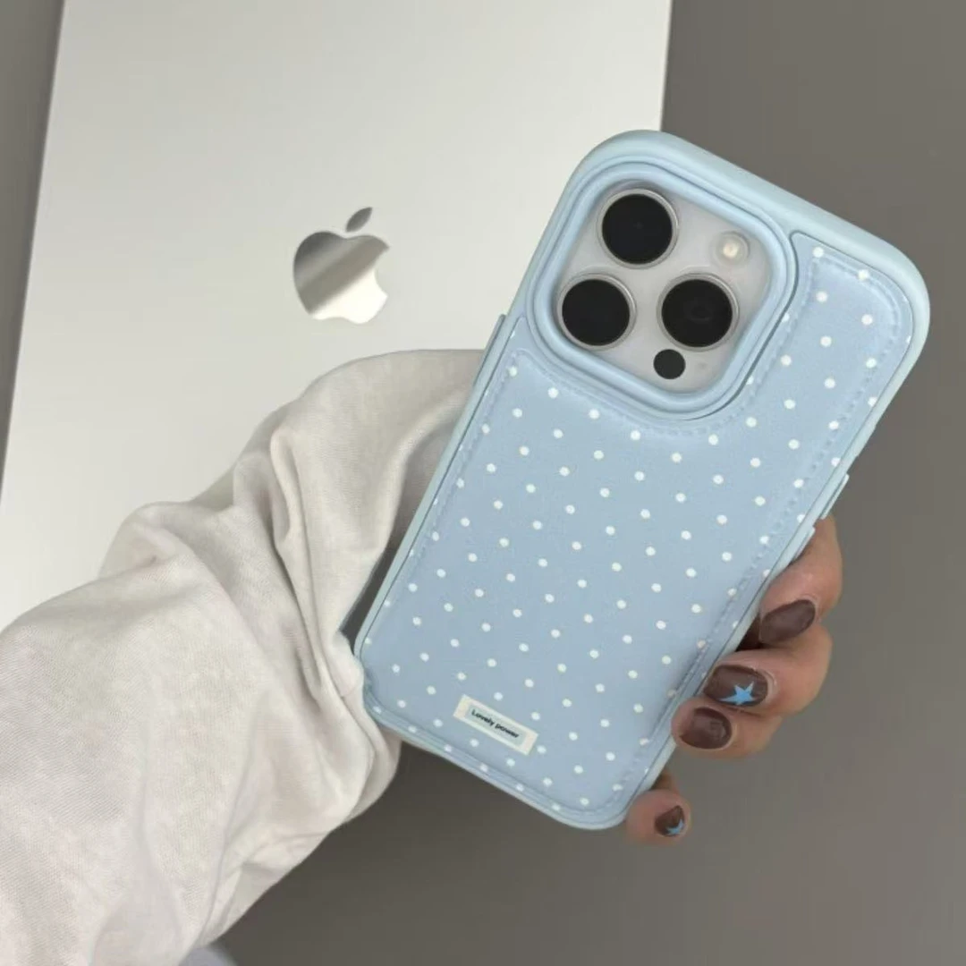 英文波点标签适用于iphone17Promax手机壳16Pro苹果15简约14防摔