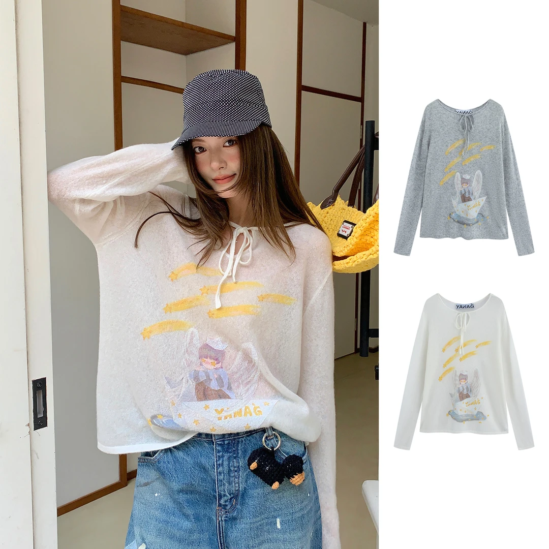 YANAG设计师品牌流星下的纸船天使系带针织衫DSC买手店 CY5Y12013