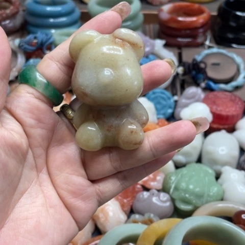 合金石英质玉（黄龙玉）手链