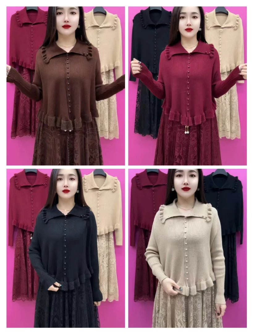 K135-6003款前排小扣真两件裙