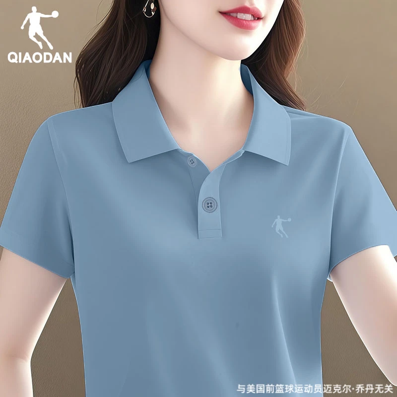 乔丹短袖T恤女2025夏季新款官方速干透气POLO衫正品冰感运动服女