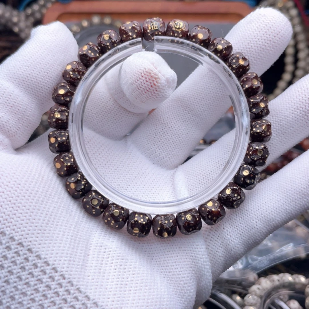 手串星月菩提原生态纯天然黑金星月手工无相